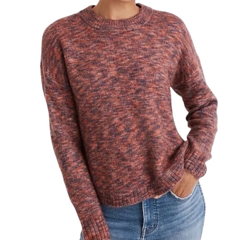 Madewell Space-Dyed Birchmont Side-Button Pullover Multicolor Knit Sweater Sz S